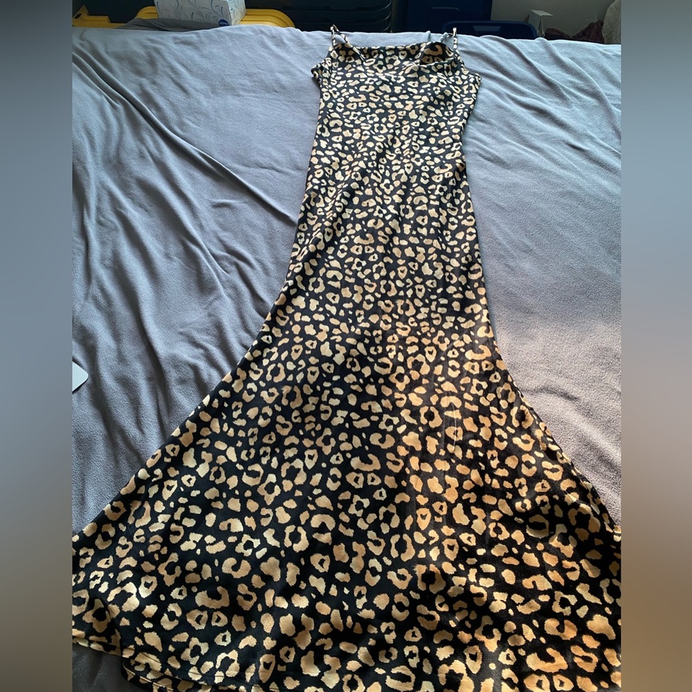 Forever 21 Black and Tan Animal Print Maxi Dress